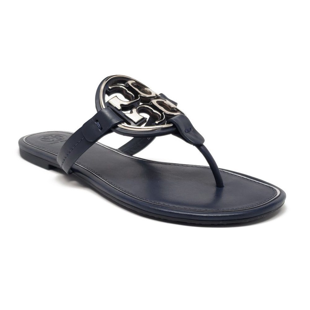 Tory Burch Metal Miller Sandals in Navy Size 8 - Picture 1 of 8